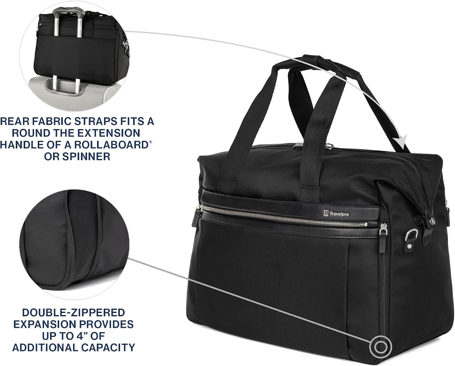 image:imageTravelpro Platinum Elite CarryOn Luggage Duffel Bag Grey 19Inch Soft 49L Capacity Travel for Weekenders amp Gym Compliant Ideal for Men amp Women TravelersBlack