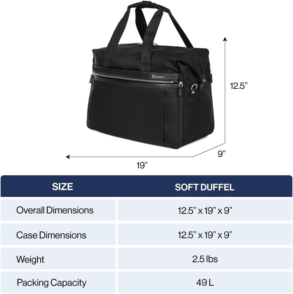image:imageTravelpro Platinum Elite CarryOn Luggage Duffel Bag Grey 19Inch Soft 49L Capacity Travel for Weekenders amp Gym Compliant Ideal for Men amp Women TravelersVintage Grey