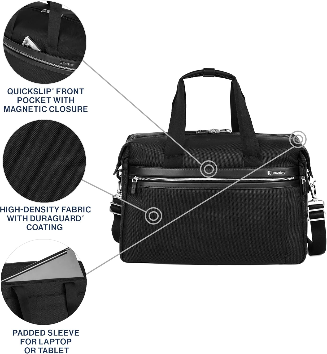 image:imageTravelpro Platinum Elite CarryOn Luggage Duffel Bag Grey 19Inch Soft 49L Capacity Travel for Weekenders amp Gym Compliant Ideal for Men amp Women TravelersBlack