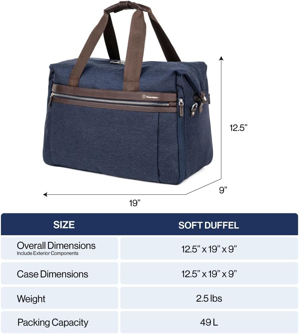 image:imageTravelpro Platinum Elite CarryOn Luggage Duffel Bag Grey 19Inch Soft 49L Capacity Travel for Weekenders amp Gym Compliant Ideal for Men amp Women TravelersNavy Camouflage