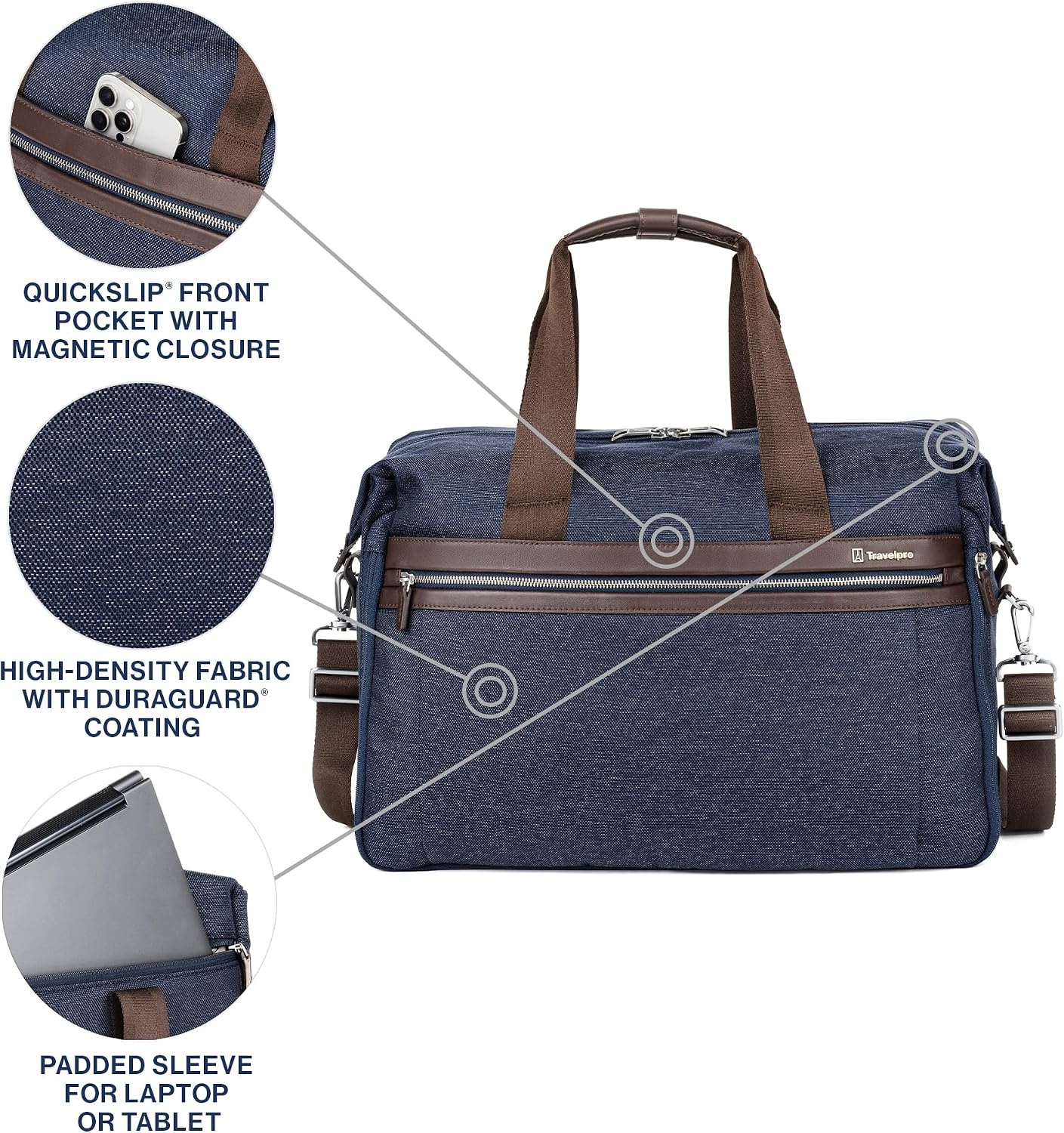 image:imageTravelpro Platinum Elite CarryOn Luggage Duffel Bag Grey 19Inch Soft 49L Capacity Travel for Weekenders amp Gym Compliant Ideal for Men amp Women TravelersTrue Navy Blue