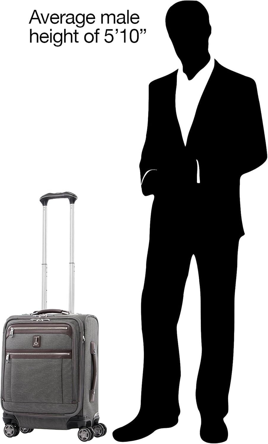 image:imageTravelpro Platinum Elite CarryOn Luggage Spinner Grey 19InchVintage Grey
