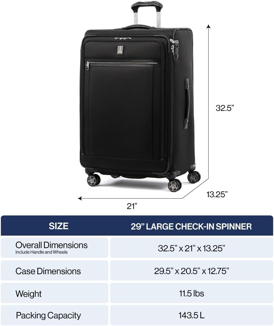 image:imageTravelpro Platinum Elite CarryOn Luggage Spinner Grey 21InchDark Blue