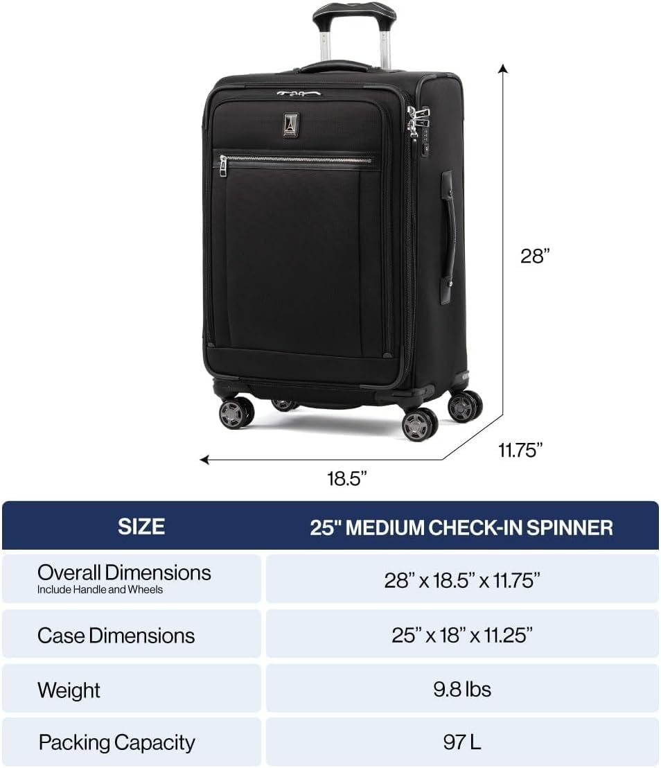 image:imageTravelpro Platinum Elite CarryOn Luggage Spinner Grey 21InchDark Blue