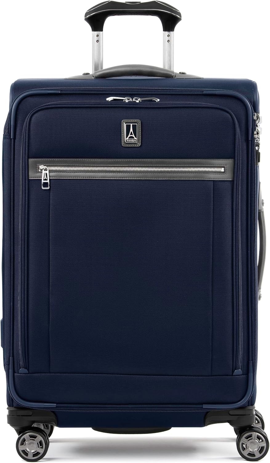 image:imageTravelpro Platinum Elite CarryOn Luggage Spinner Grey 21InchDark Blue