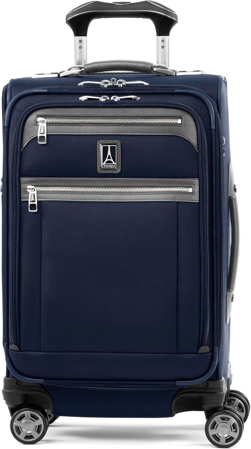 image:imageTravelpro Platinum Elite CarryOn Luggage Spinner Grey 21InchDark Blue