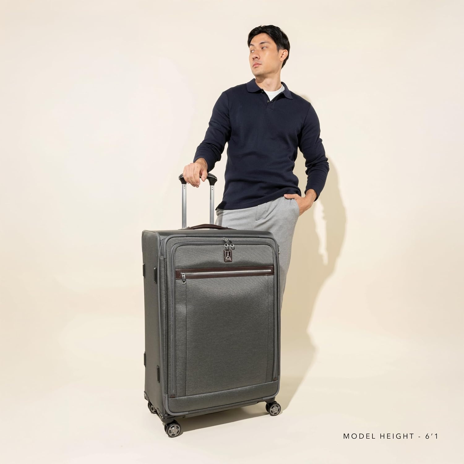 image:imageTravelpro Platinum Elite CarryOn Luggage Spinner Grey 21InchDark Blue
