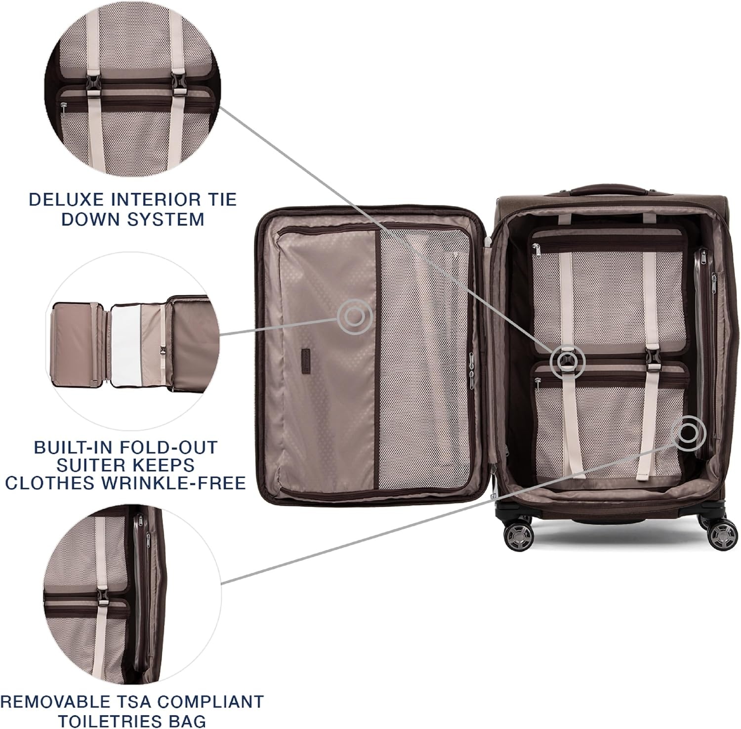 image:imageTravelpro Platinum Elite CarryOn Luggage Spinner Grey 21InchRich Espresso Brown