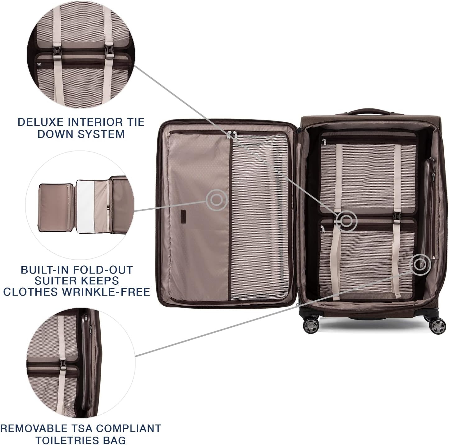 image:imageTravelpro Platinum Elite CarryOn Luggage Spinner Grey 21InchRich Espresso Brown