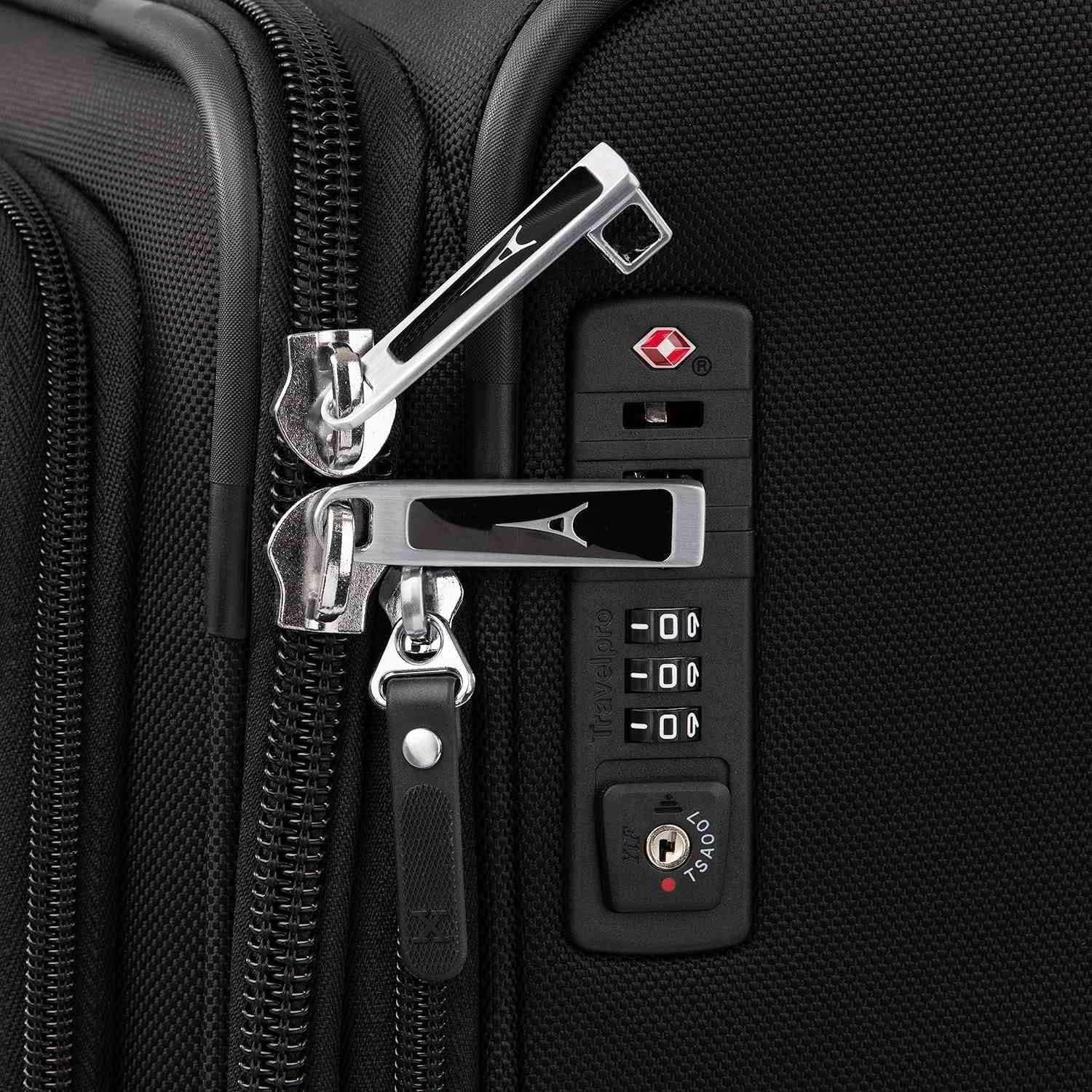 image:imageTravelpro Platinum Elite CarryOn Luggage Spinner Grey 21InchShadow Black