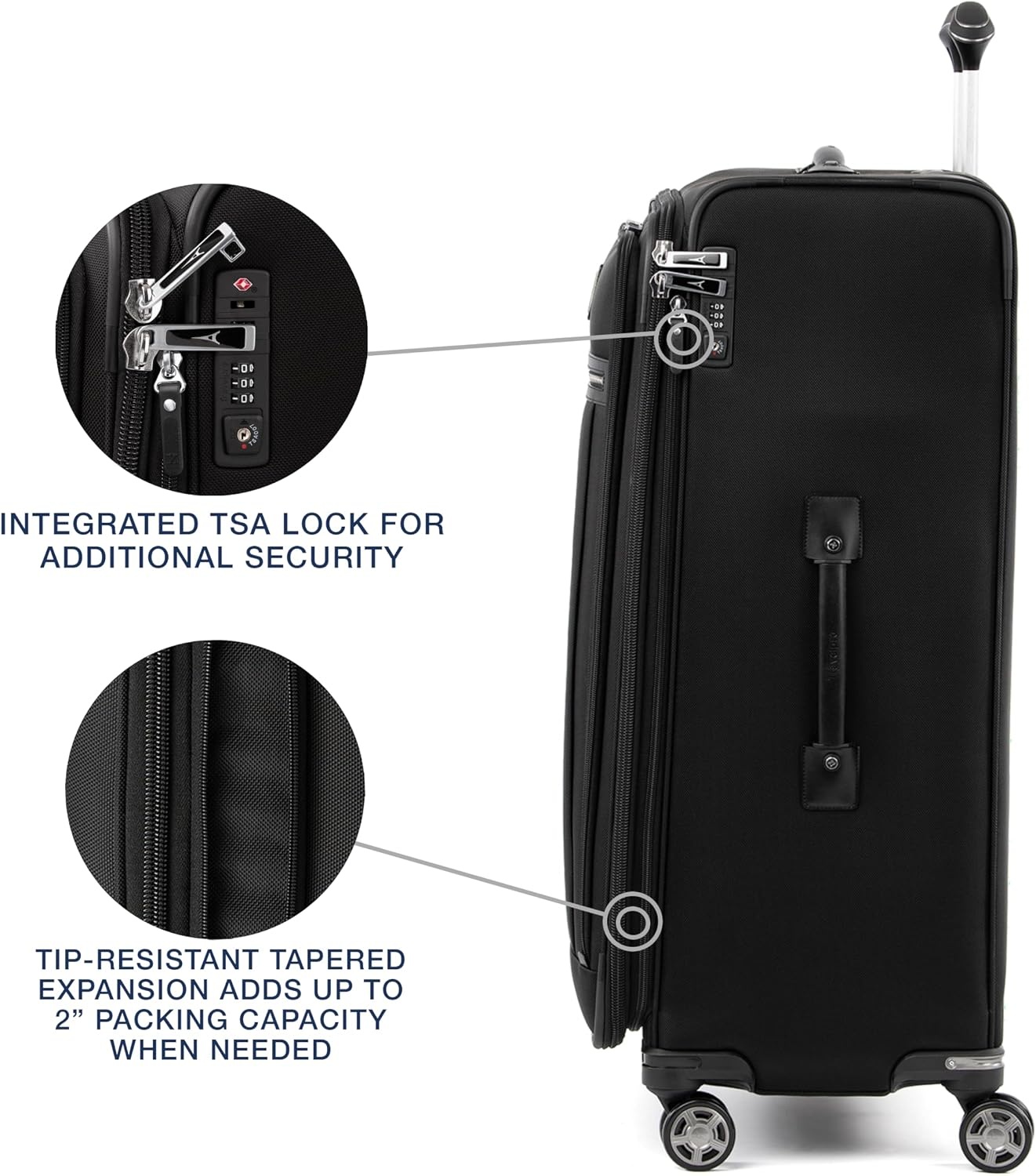 image:imageTravelpro Platinum Elite CarryOn Luggage Spinner Grey 21InchShadow Black