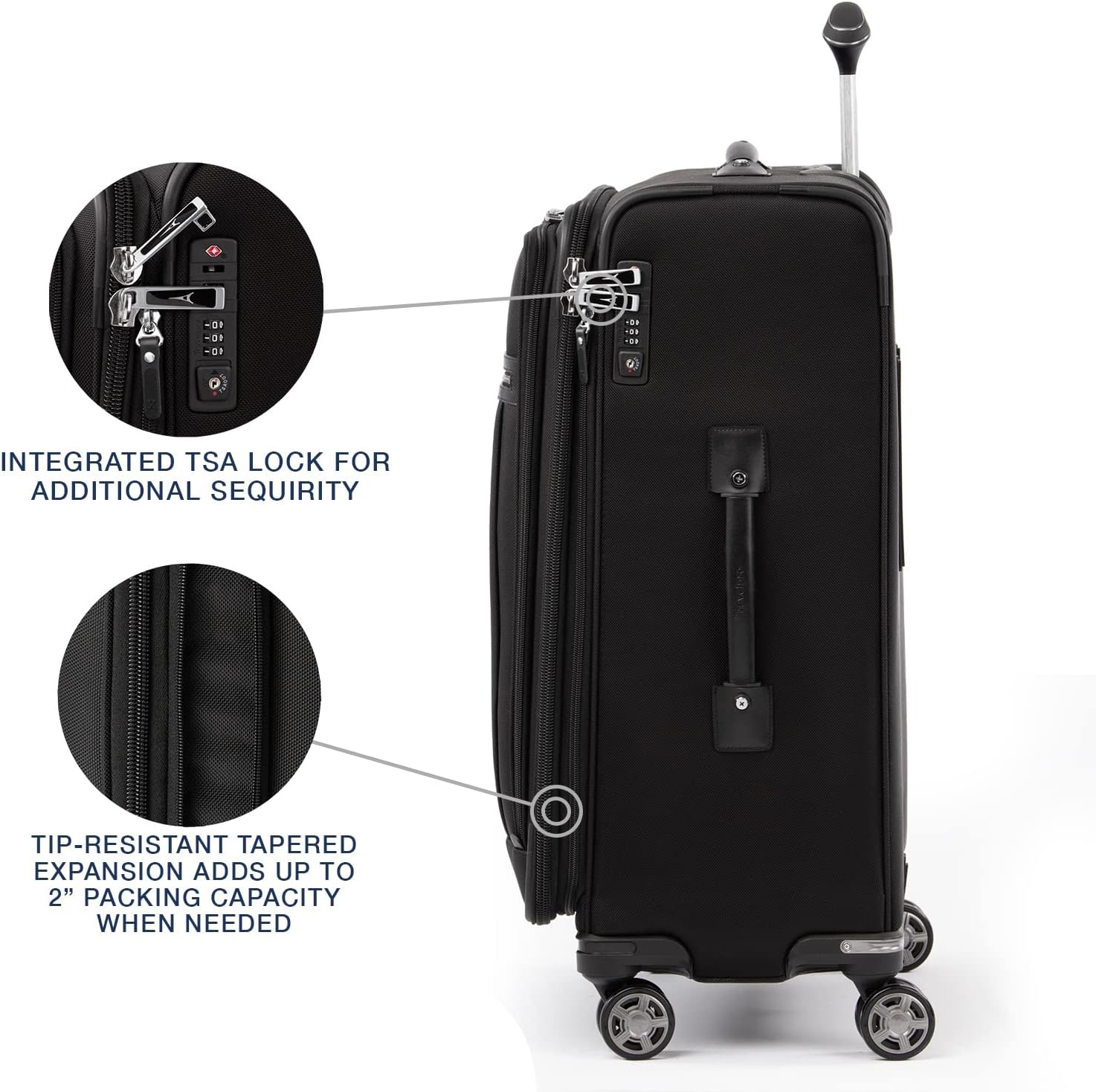 image:imageTravelpro Platinum Elite CarryOn Luggage Spinner Grey 21InchShadow Black