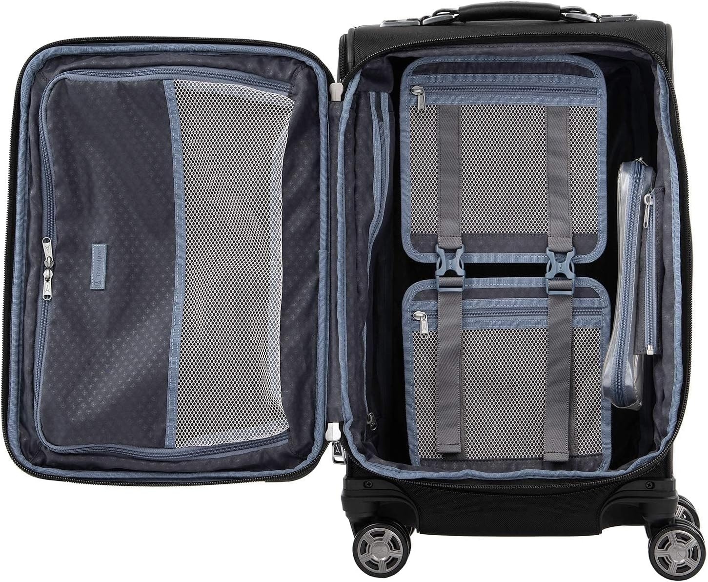 image:imageTravelpro Platinum Elite CarryOn Luggage Spinner Grey 21InchShadow Black