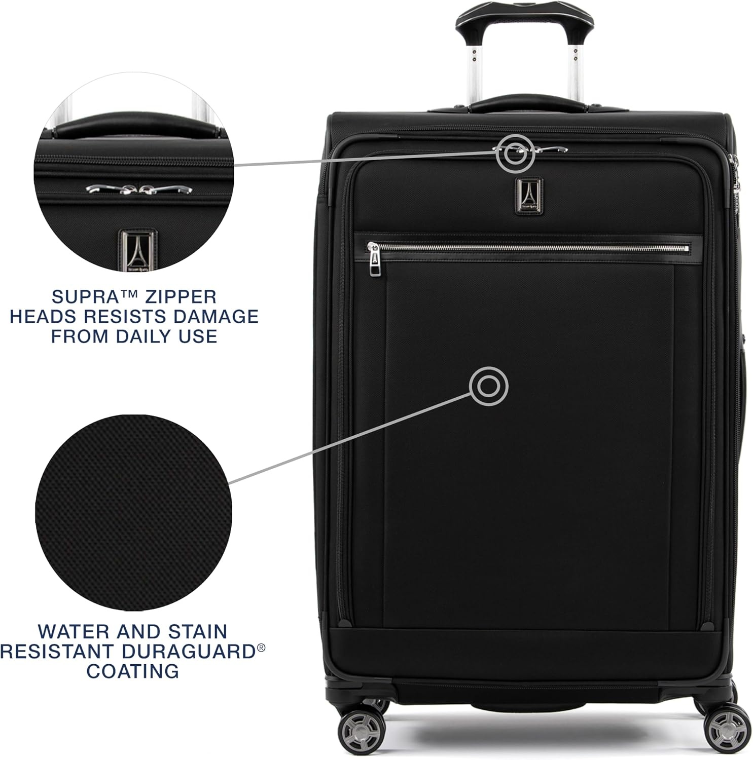 image:imageTravelpro Platinum Elite CarryOn Luggage Spinner Grey 21InchShadow Black