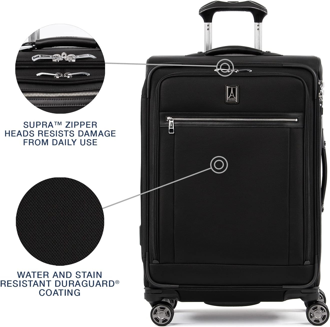 image:imageTravelpro Platinum Elite CarryOn Luggage Spinner Grey 21InchShadow Black