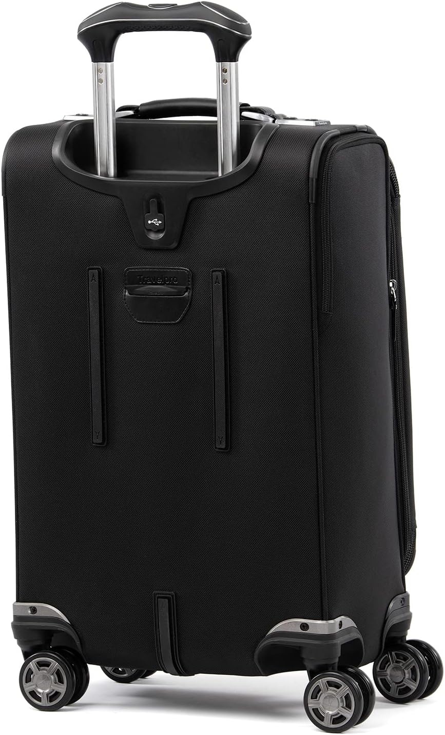 image:imageTravelpro Platinum Elite CarryOn Luggage Spinner Grey 21InchShadow Black