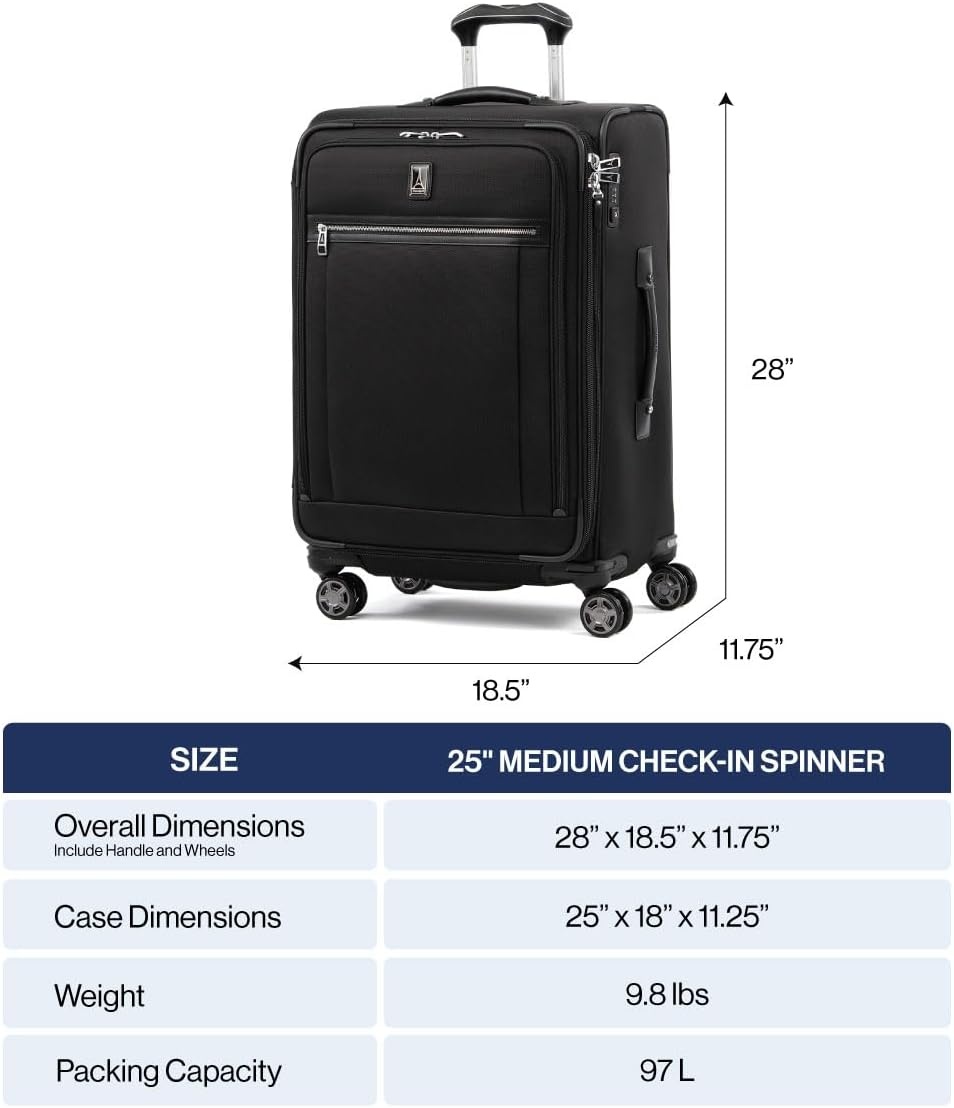 image:imageTravelpro Platinum Elite CarryOn Luggage Spinner Grey 21InchTrue Navy Blue