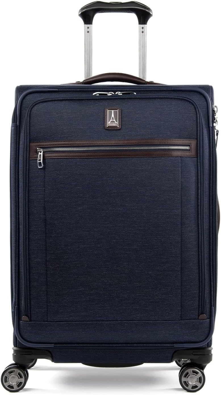 image:imageTravelpro Platinum Elite CarryOn Luggage Spinner Grey 21InchTrue Navy Blue