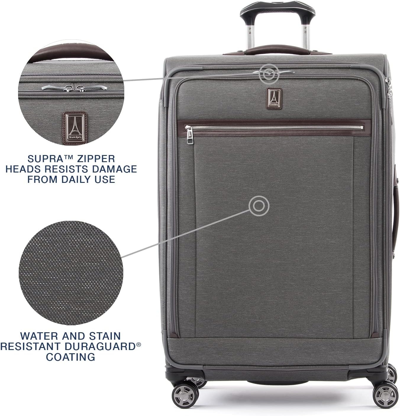 image:imageTravelpro Platinum Elite CarryOn Luggage Spinner Grey 21InchVintage Grey