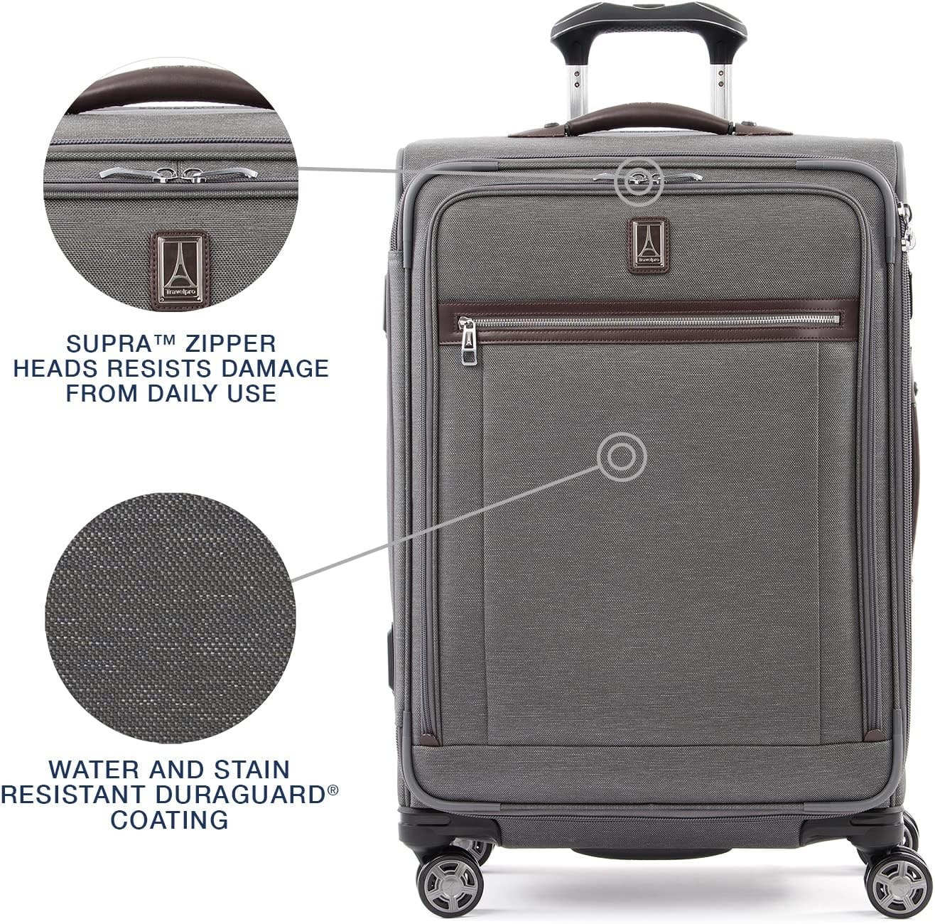 image:imageTravelpro Platinum Elite CarryOn Luggage Spinner Grey 21InchVintage Grey