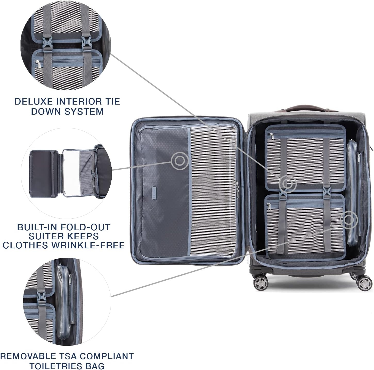 image:imageTravelpro Platinum Elite CarryOn Luggage Spinner Grey 21InchVintage Grey