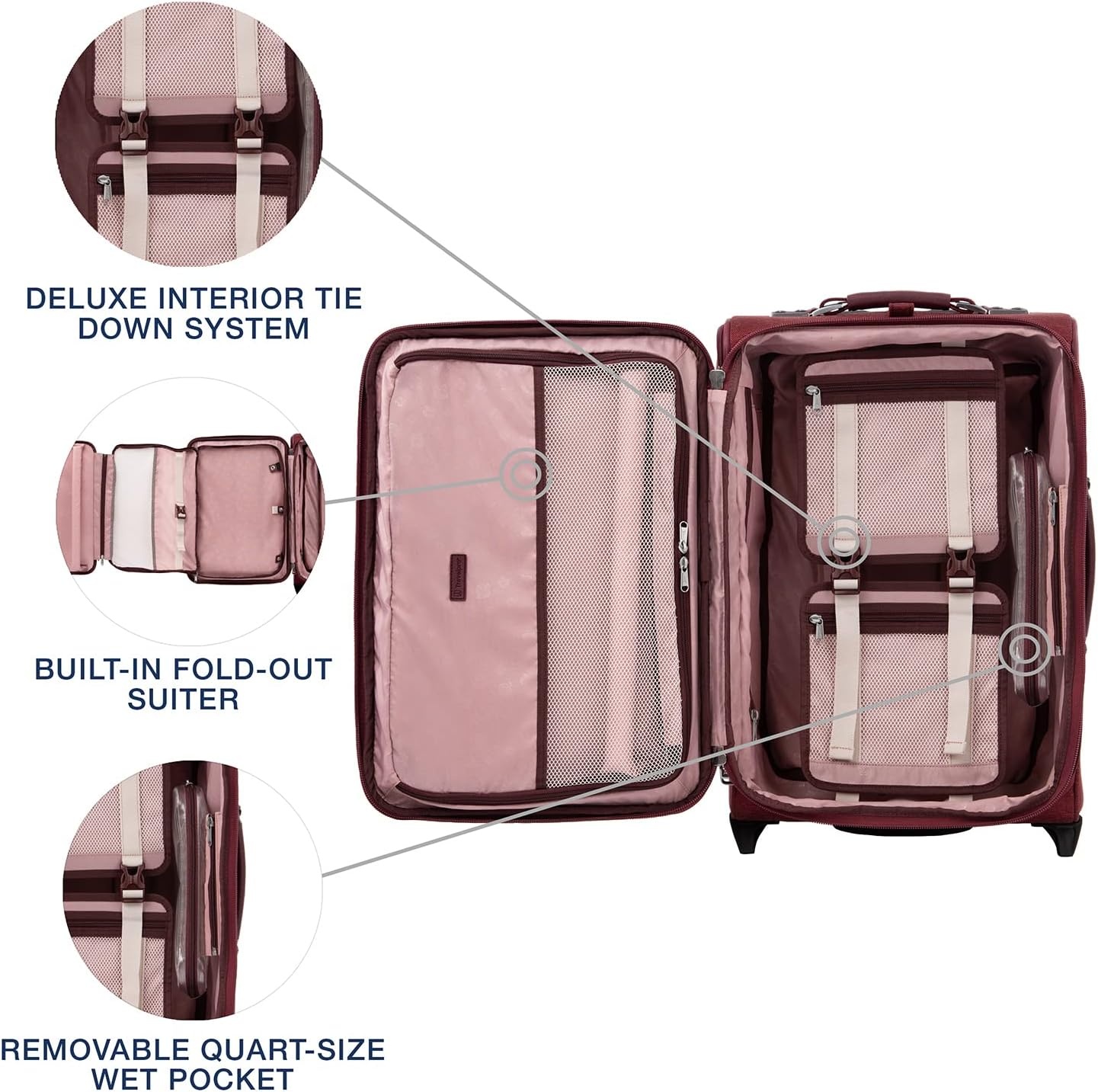image:imageTravelpro Platinum Elite CarryOn Luggage Upright Black 22InchBordeaux