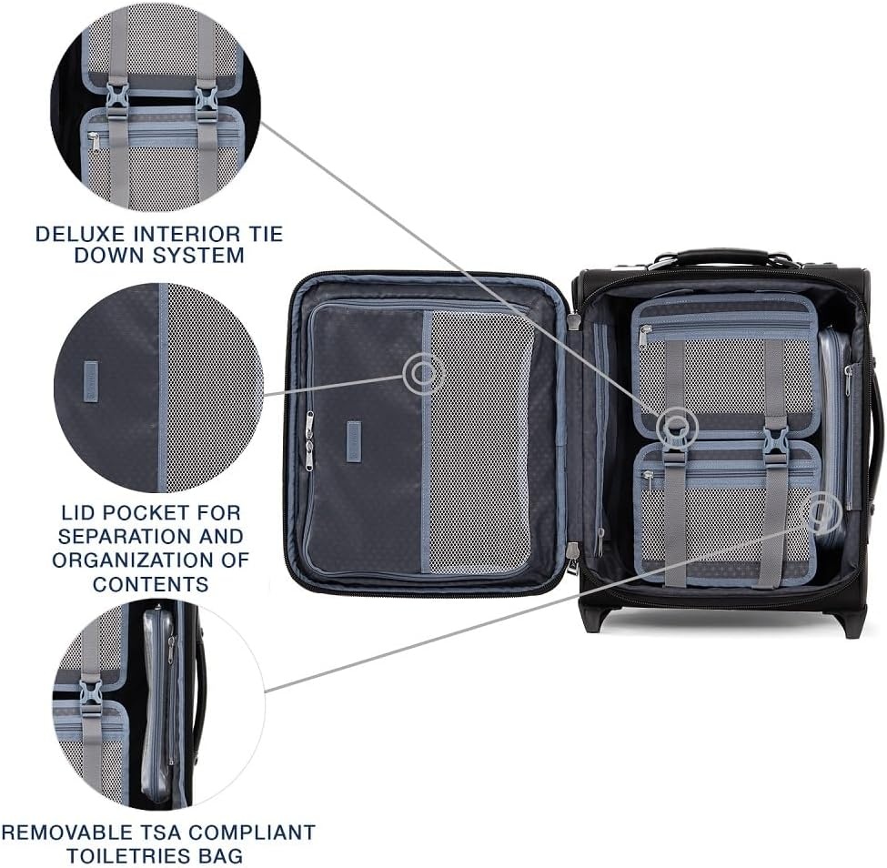 image:imageTravelpro Platinum Elite CarryOn Luggage Upright Grey 22Inch Expandable Softside With USB Port amp Multiple Organized Compartments for Men amp Women TravelersShadow Black