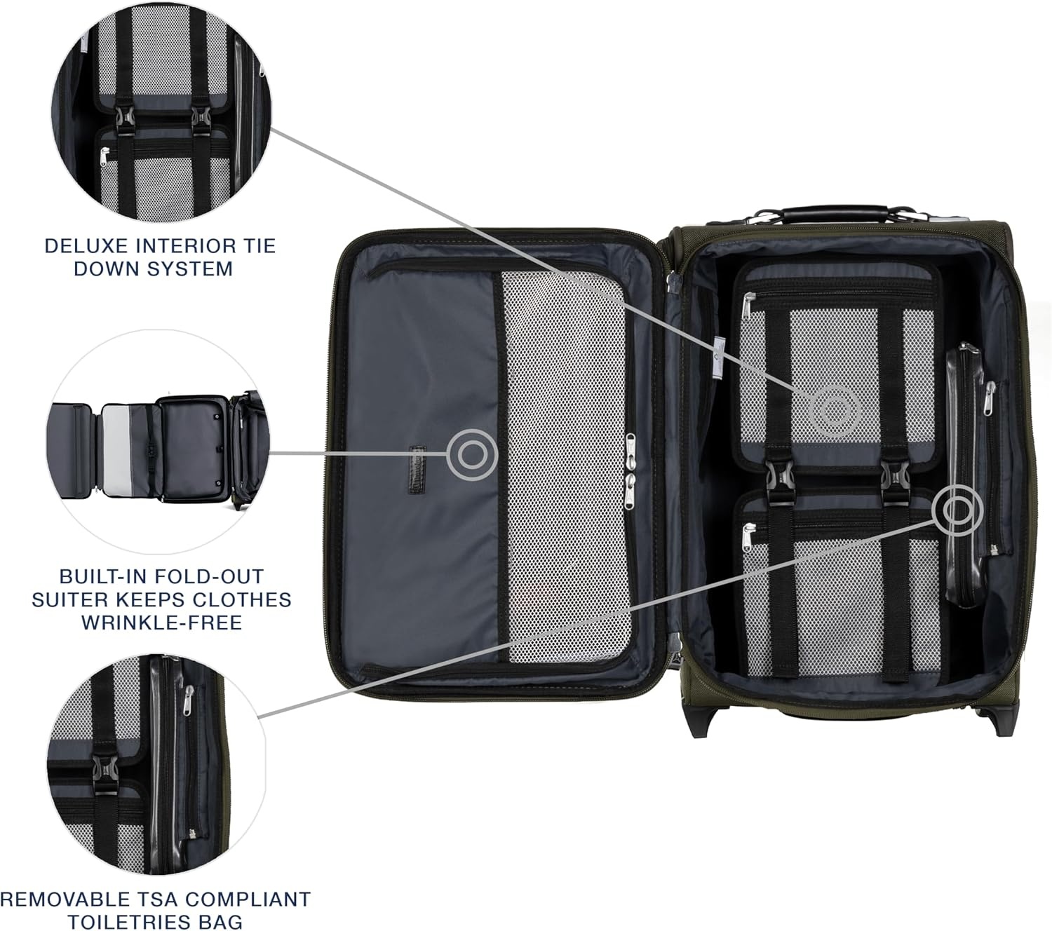 image:imageTravelpro Platinum Elite CarryOn Luggage Upright Grey 22Inch Expandable Softside With USB Port amp Multiple Organized Compartments for Men amp Women TravelersPilot Green