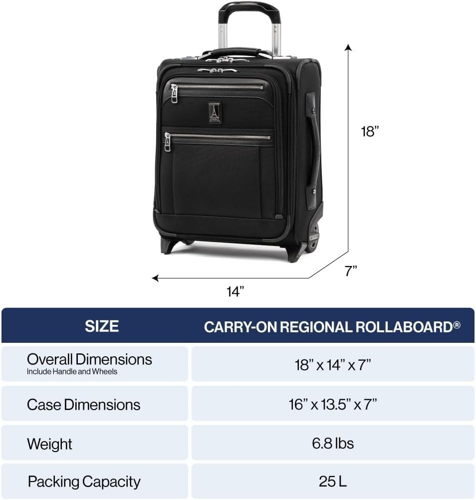 image:imageTravelpro Platinum Elite CarryOn Luggage Upright Grey 22Inch Expandable Softside With USB Port amp Multiple Organized Compartments for Men amp Women TravelersShadow Black