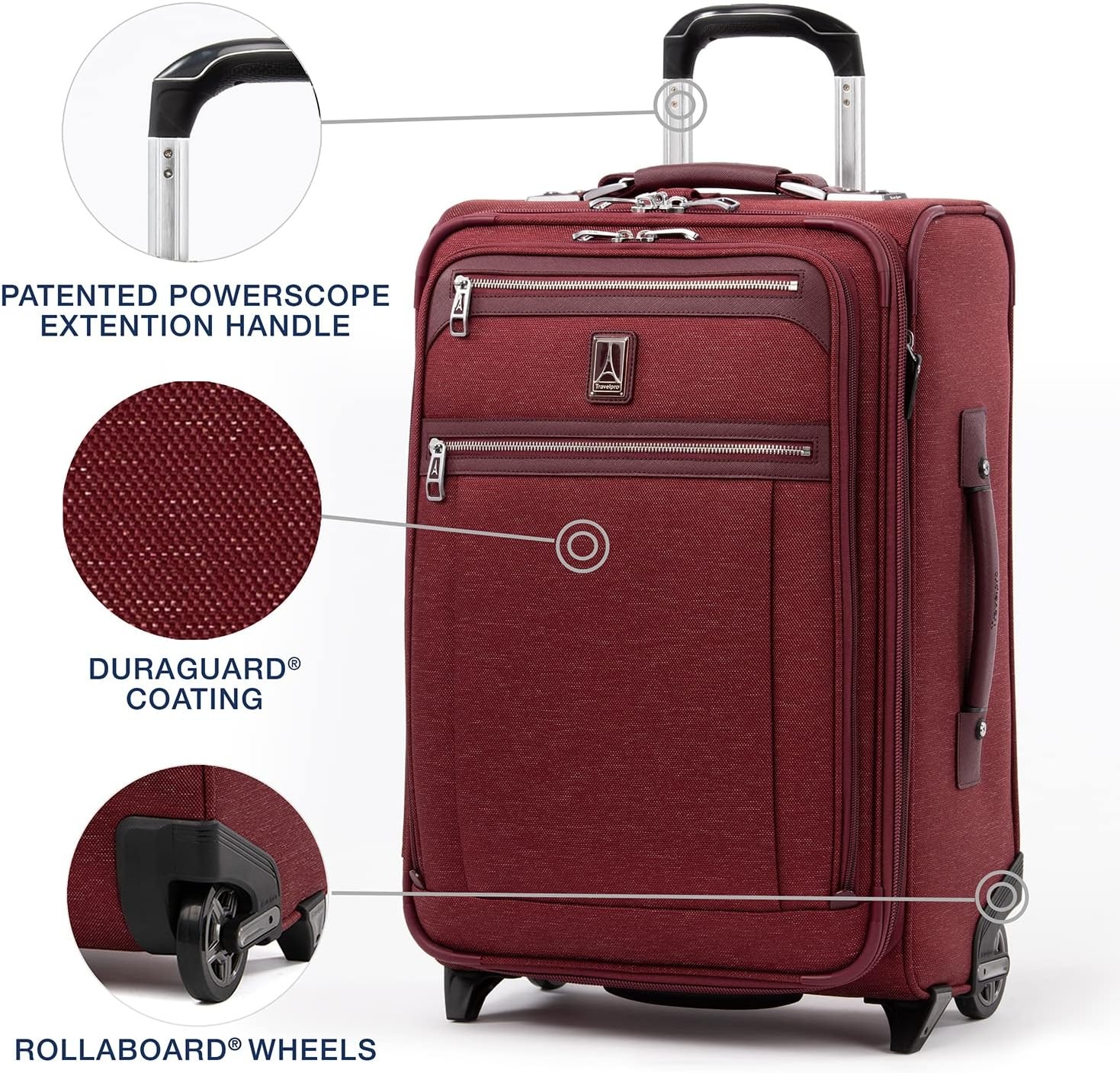 image:imageTravelpro Platinum Elite CarryOn Luggage Upright Grey 22Inch Expandable Softside With USB Port amp Multiple Organized Compartments for Men amp Women TravelersBordeaux