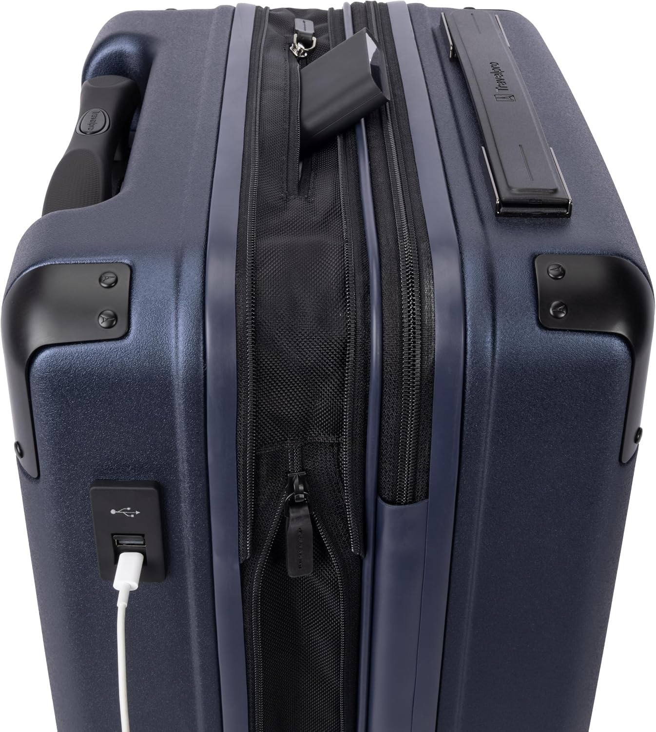 image:imageTravelpro Platinum Elite Hardside CarryOn Luggage Spinner Black 21Inch TSA Lock amp Hard Shell Polycarbonate With 8 Spinner Wheels amp Expandable Design for Business amp Leisure TravelAviator Navy