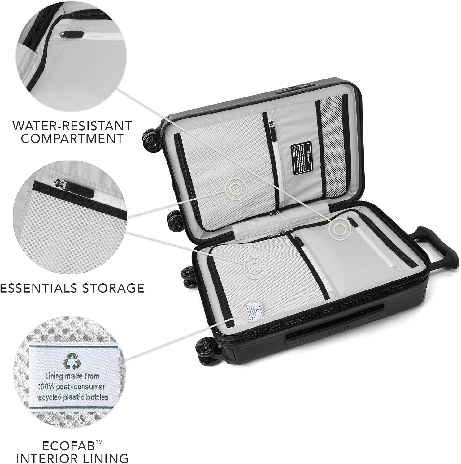 image:imageTravelpro Platinum Elite Hardside CarryOn Luggage Spinner Black 21Inch TSA Lock amp Hard Shell Polycarbonate With 8 Spinner Wheels amp Expandable Design for Business amp Leisure TravelJet Black