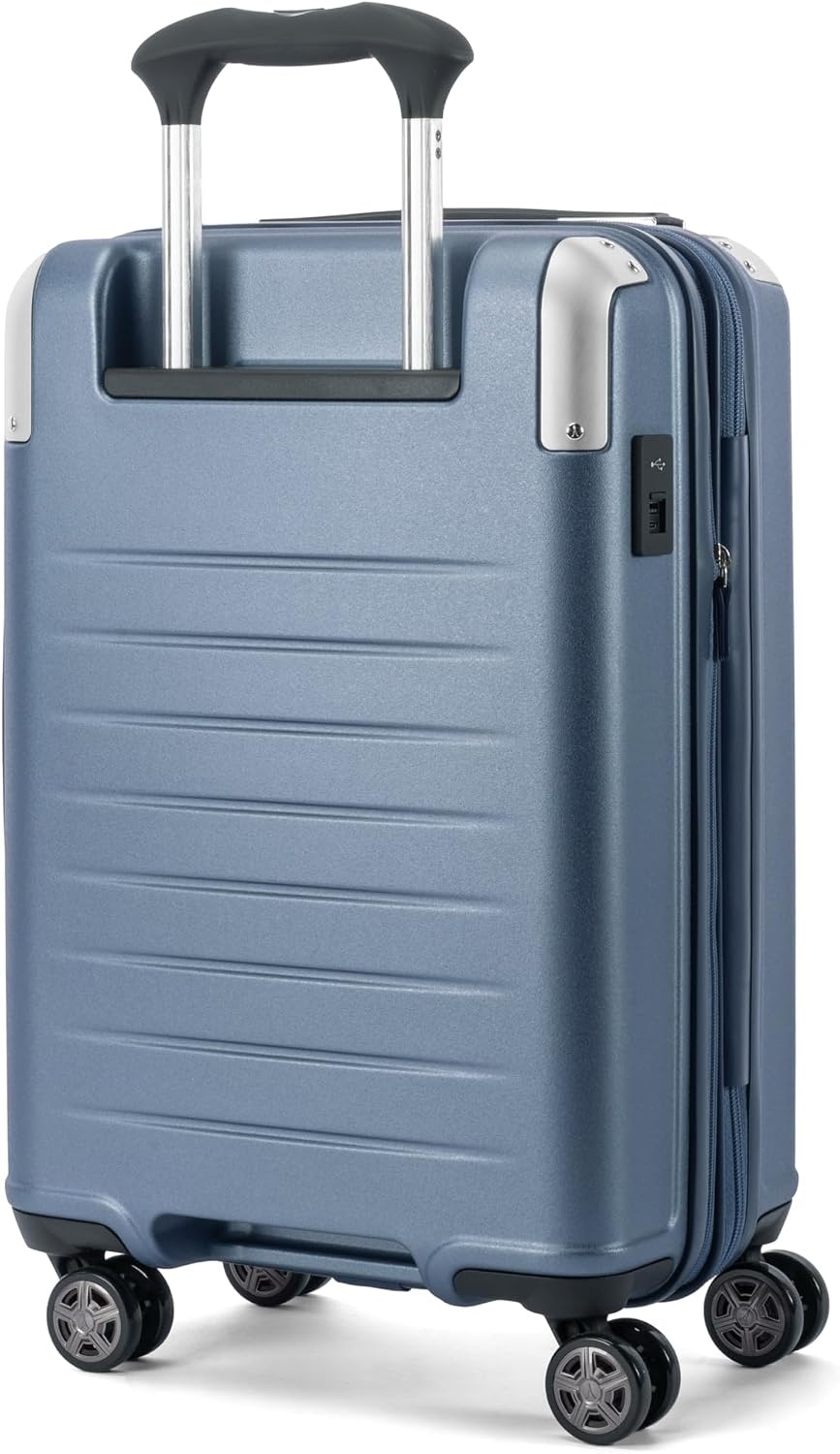image:imageTravelpro Platinum Elite Hardside CarryOn Luggage Spinner Black 21Inch TSA Lock amp Hard Shell Polycarbonate With 8 Spinner Wheels amp Expandable Design for Business amp Leisure TravelDark Sky Blue