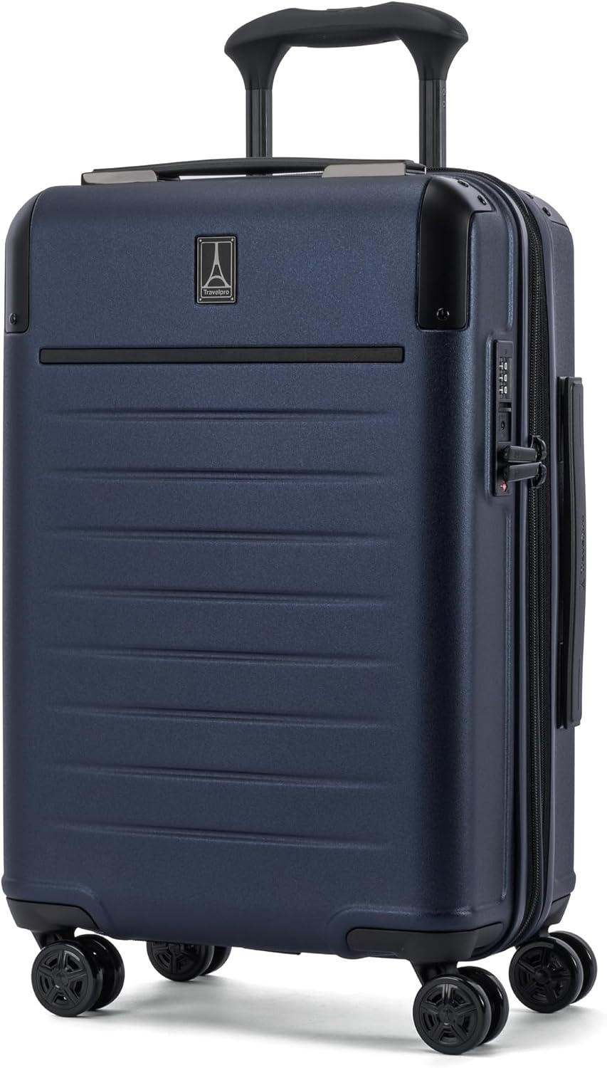 image:imageTravelpro Platinum Elite Hardside CarryOn Luggage Spinner Black 21Inch TSA Lock amp Hard Shell Polycarbonate With 8 Spinner Wheels amp Expandable Design for Business amp Leisure TravelAviator Navy