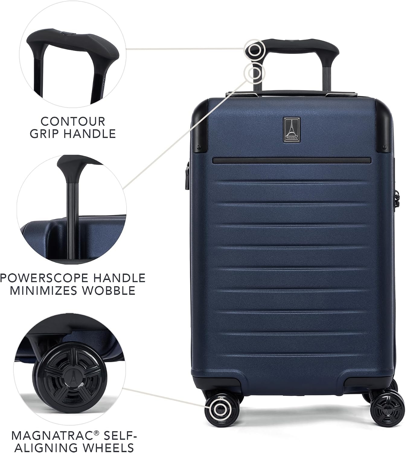 image:imageTravelpro Platinum Elite Hardside CarryOn Luggage Spinner Black 21Inch TSA Lock amp Hard Shell Polycarbonate With 8 Spinner Wheels amp Expandable Design for Business amp Leisure TravelAviator Navy