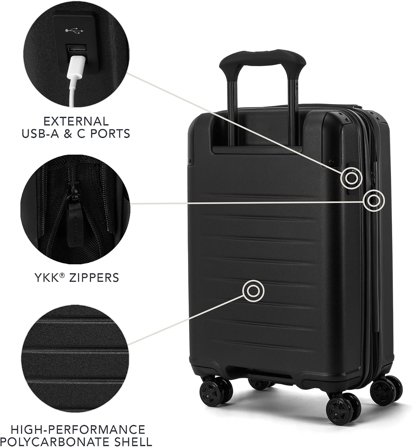 image:imageTravelpro Platinum Elite Hardside CarryOn Luggage Spinner Black 21Inch TSA Lock amp Hard Shell Polycarbonate With 8 Spinner Wheels amp Expandable Design for Business amp Leisure TravelJet Black