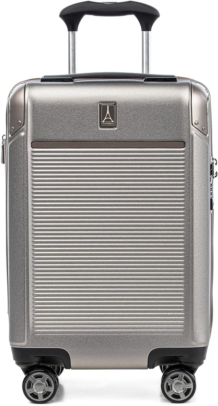 image:imageTravelpro Platinum Elite Hardside Checked Luggage Dark Sky 25Inch Expandable Polycarbonate Shell With 8 Spinner Wheels TSA Lock amp Designed for Men amp Women Men amp WomenMetallic Sand