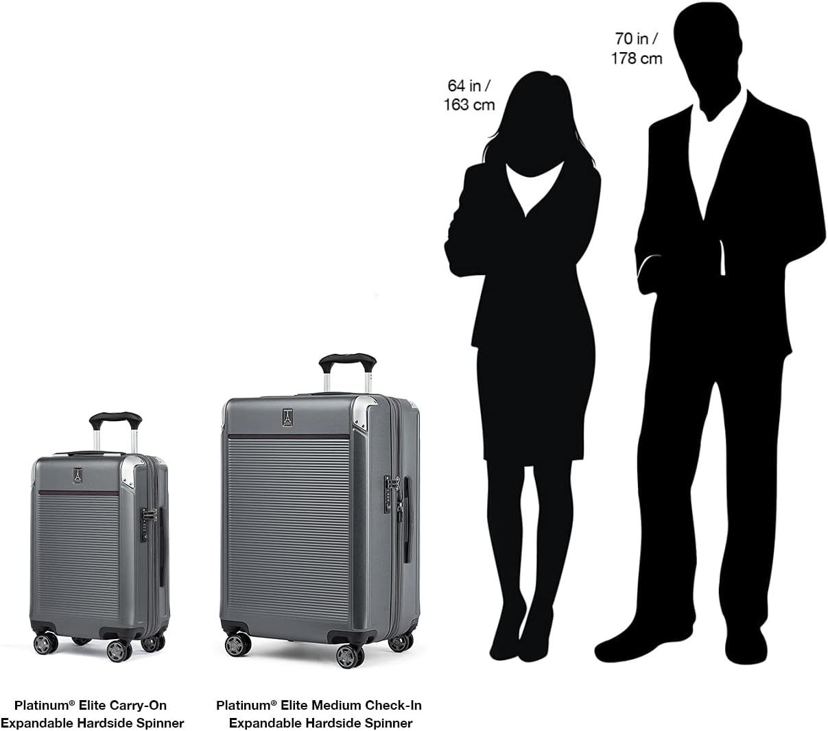 image:imageTravelpro Platinum Elite Hardside Checked Luggage Dark Sky 25Inch Expandable Polycarbonate Shell With 8 Spinner Wheels TSA Lock amp Designed for Men amp Women Men amp WomenMetallic Sand
