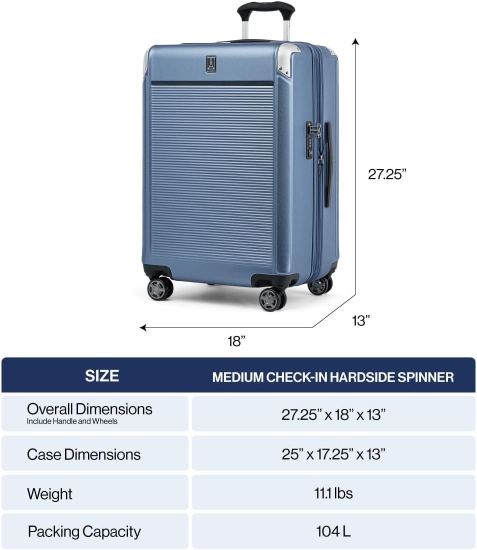 image:imageTravelpro Platinum Elite Hardside Checked Luggage Dark Sky 25Inch Expandable Polycarbonate Shell With 8 Spinner Wheels TSA Lock amp Designed for Men amp Women Men amp WomenMetallic Sand