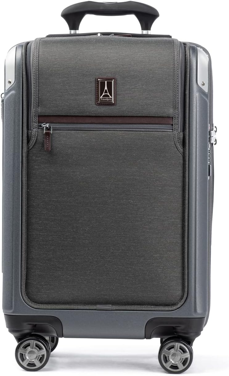 image:imageTravelpro Platinum Elite Hardside Checked Luggage Dark Sky 25Inch Expandable Polycarbonate Shell With 8 Spinner Wheels TSA Lock amp Designed for Men amp Women Men amp WomenVintage Grey