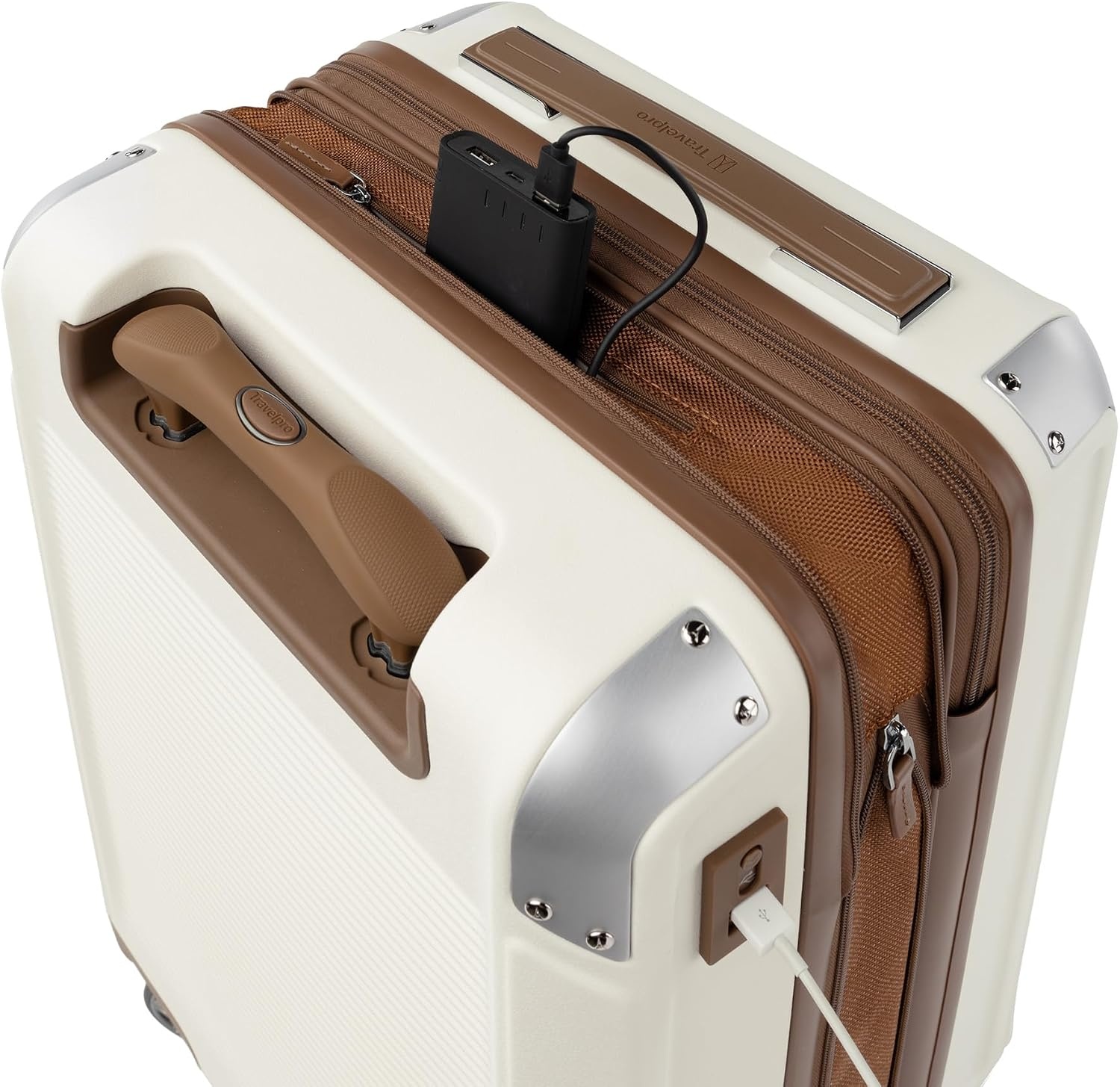 image:imageTravelpro Platinum Elite Hardside Checked Luggage Dark Sky 25Inch Expandable Polycarbonate Shell With 8 Spinner Wheels TSA Lock amp Designed for Men amp Women Men amp WomenCream White