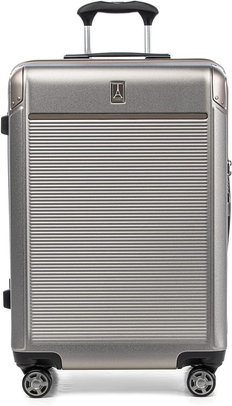 image:imageTravelpro Platinum Elite Hardside Checked Luggage Dark Sky 25Inch Expandable Polycarbonate Shell With 8 Spinner Wheels TSA Lock amp Designed for Men amp Women Men amp WomenMetallic Sand
