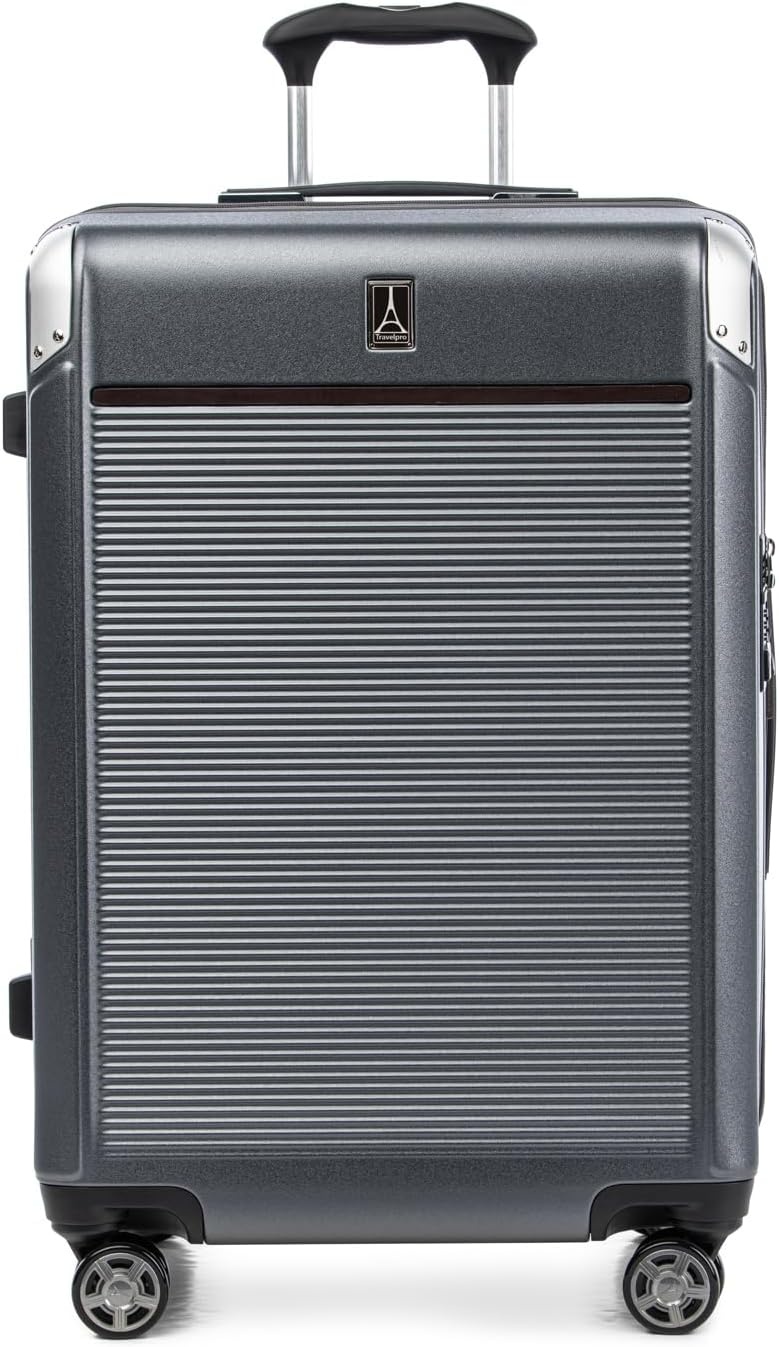 image:imageTravelpro Platinum Elite Hardside Checked Luggage Dark Sky 25Inch Expandable Polycarbonate Shell With 8 Spinner Wheels TSA Lock amp Designed for Men amp Women Men amp WomenVintage Grey