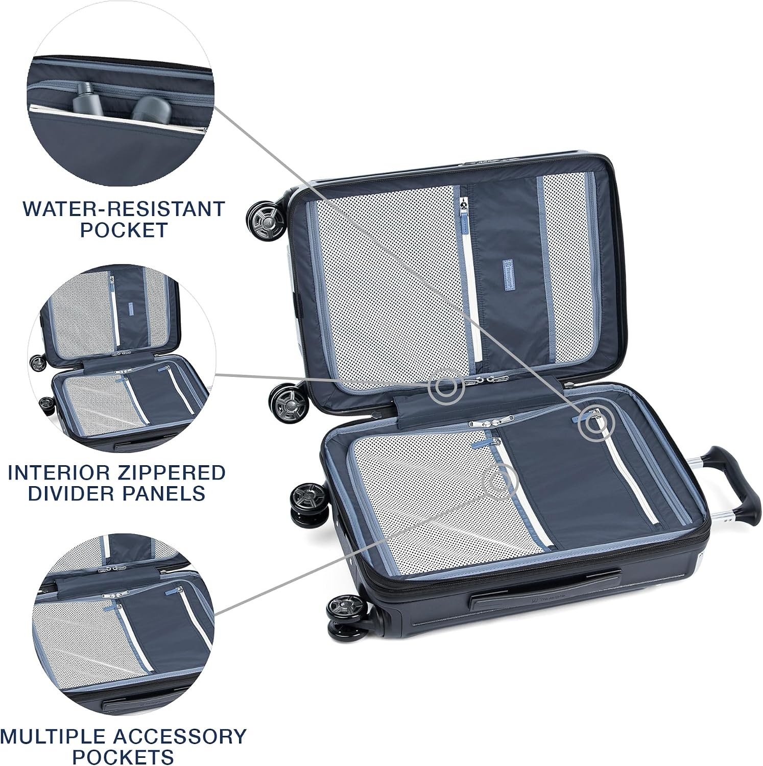 image:imageTravelpro Platinum Elite Hardside Checked Luggage Dark Sky 25Inch Expandable Polycarbonate Shell With 8 Spinner Wheels TSA Lock amp Designed for Men amp Women Men amp WomenVintage Grey