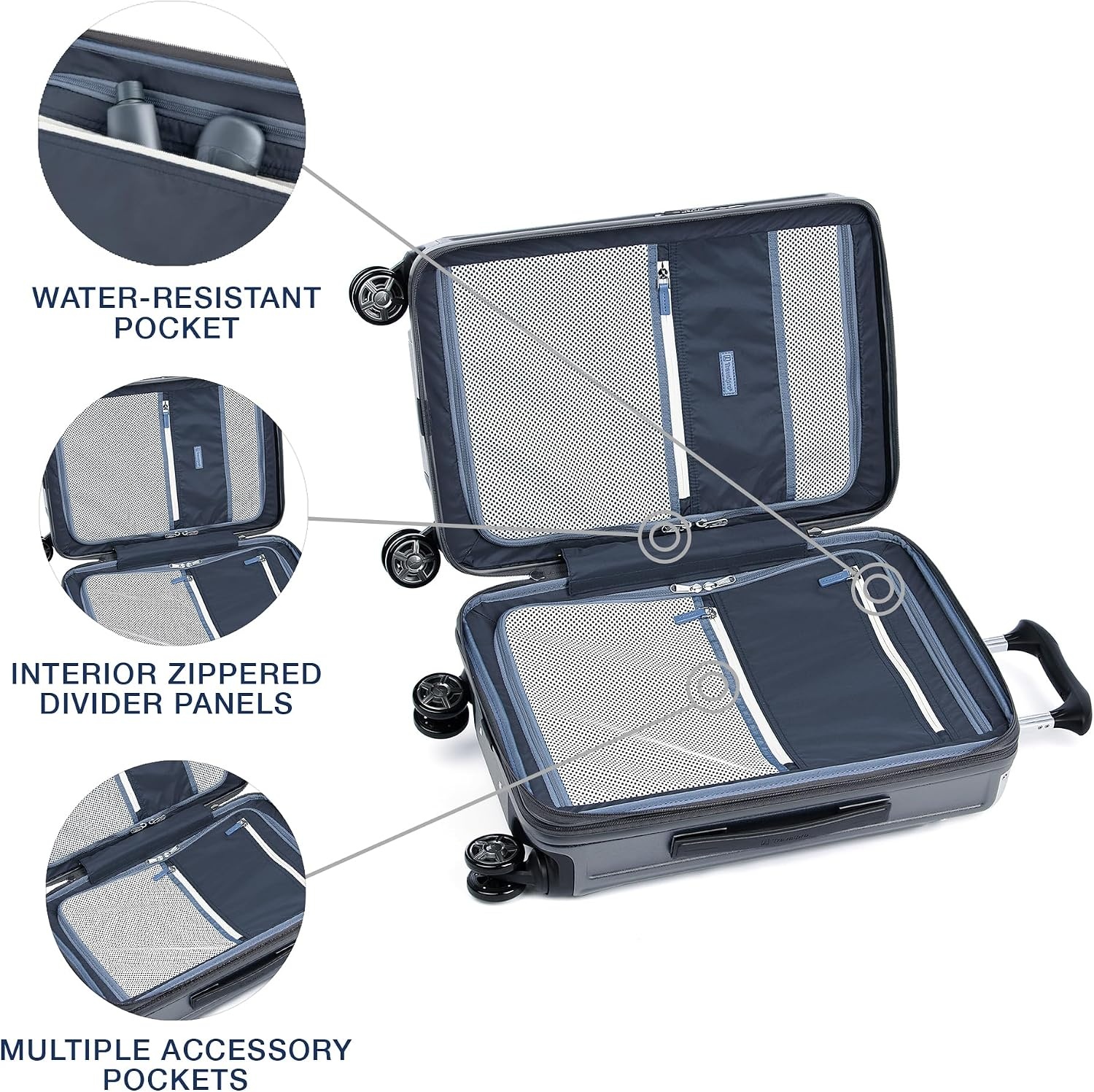 image:imageTravelpro Platinum Elite Hardside Checked Luggage Dark Sky 25Inch Expandable Polycarbonate Shell With 8 Spinner Wheels TSA Lock amp Designed for Men amp Women Men amp WomenVintage Grey