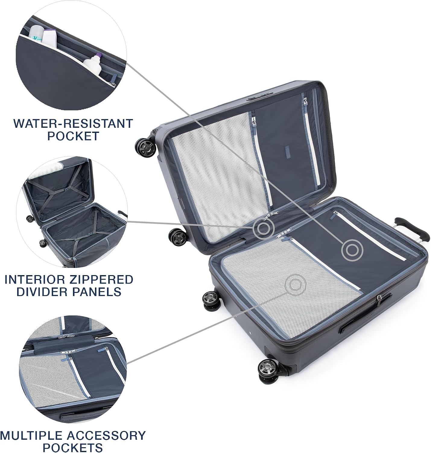image:imageTravelpro Platinum Elite Hardside Checked Luggage Dark Sky 25Inch Expandable Polycarbonate Shell With 8 Spinner Wheels TSA Lock amp Designed for Men amp Women Men amp WomenVintage Grey