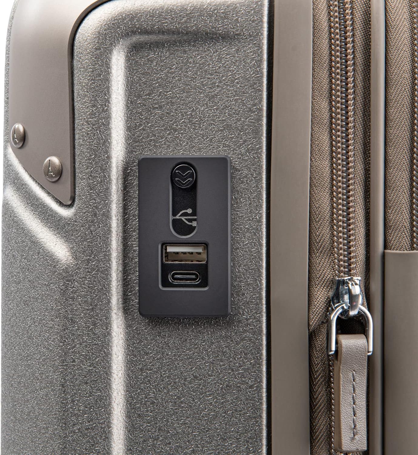image:imageTravelpro Platinum Elite Hardside Checked Luggage Dark Sky 25Inch Expandable Polycarbonate Shell With 8 Spinner Wheels TSA Lock amp Designed for Men amp Women Men amp WomenMetallic Sand