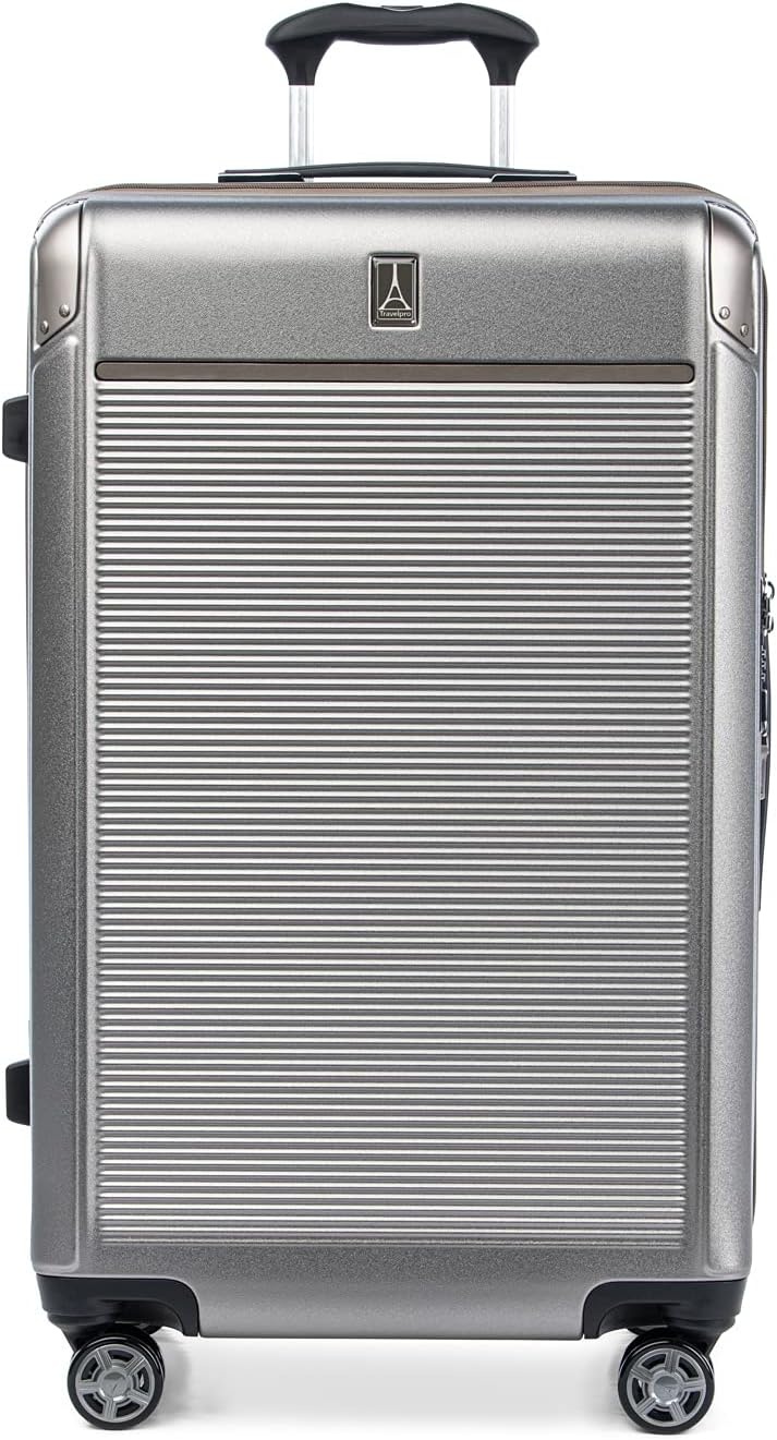 image:imageTravelpro Platinum Elite Hardside Checked Luggage Dark Sky 25Inch Expandable Polycarbonate Shell With 8 Spinner Wheels TSA Lock amp Designed for Men amp Women Men amp WomenMetallic Sand