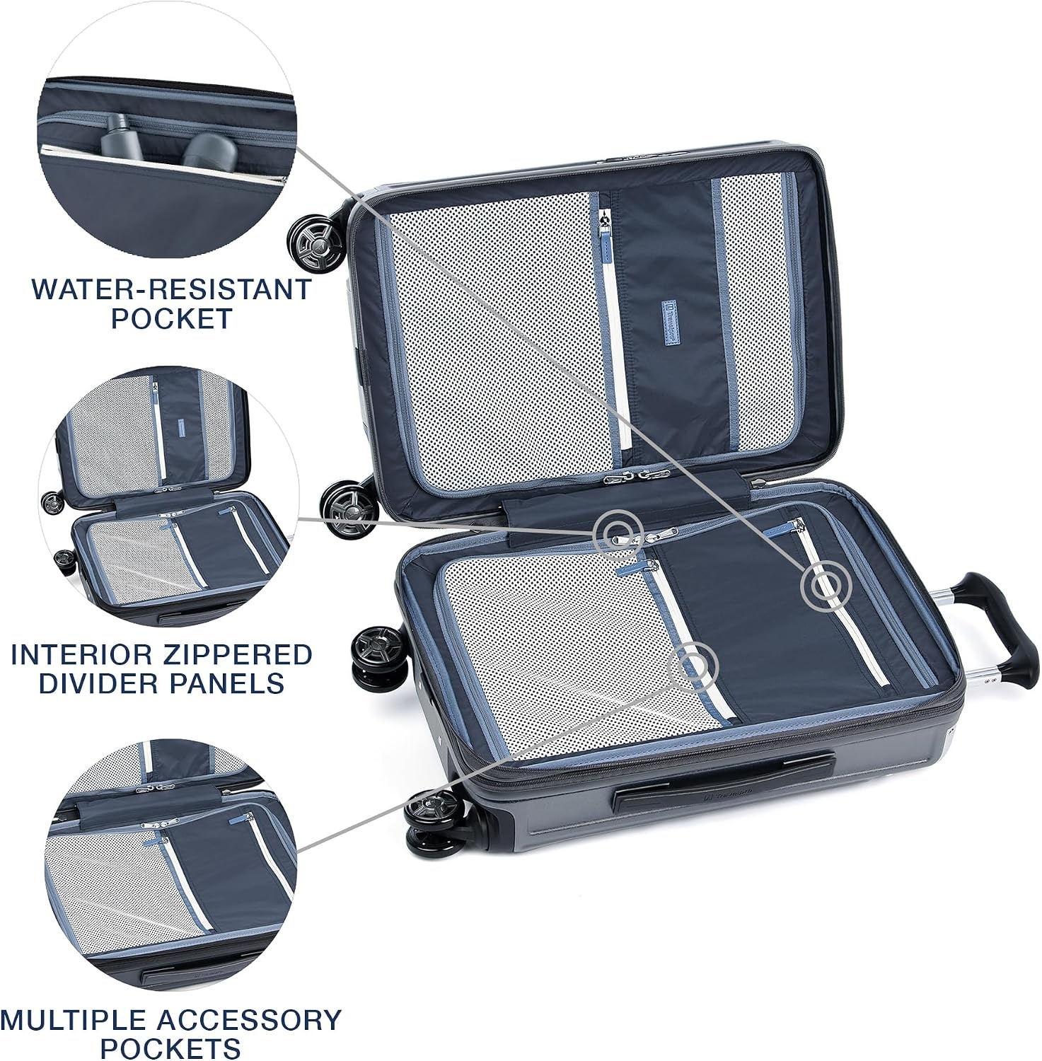image:imageTravelpro Platinum Elite Hardside Checked Luggage Dark Sky 25Inch Expandable Polycarbonate Shell With 8 Spinner Wheels TSA Lock amp Designed for Men amp Women Men amp WomenVintage Grey