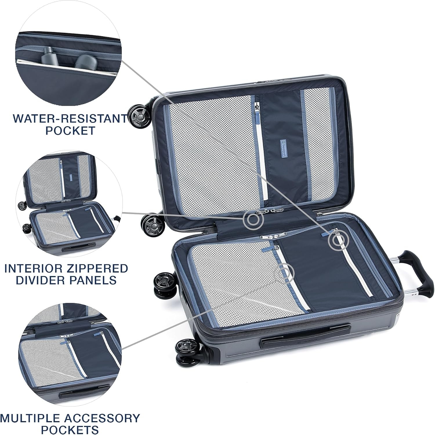 image:imageTravelpro Platinum Elite Hardside Checked Luggage Dark Sky 25Inch Expandable Polycarbonate Shell With 8 Spinner Wheels TSA Lock amp Designed for Men amp Women Men amp WomenVintage Grey
